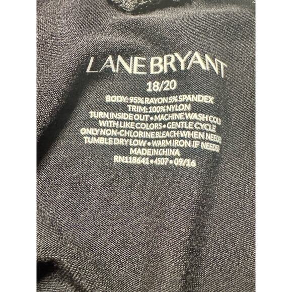 Lane Bryant Plus Sz 18/20 Lot Of 2 Black/Gray Lace Trim V-Neck Top Staple Basic - Picture 7 of 8